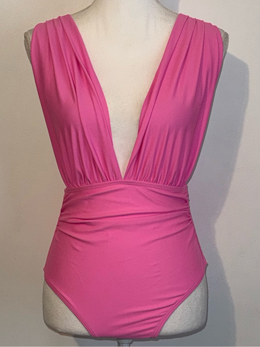 NWT Cupshe Pink Plunge One Piece Swimsuit Size Medium